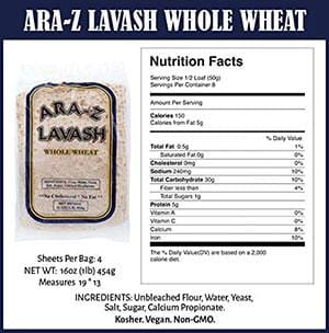 ARAZ LAVASH (Whole Wheat)