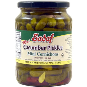 Sadaf Cucumbers Pickles- Mini Cornichons, Khiarshoor