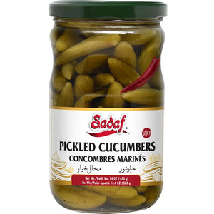 Sadaf Pickled Cucumbers Spicy with Dill 24 oz, Khiarshoor