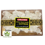 Golchin White Rock Candy with Saffron, Nabaat Sefid, Nabat Shakhei