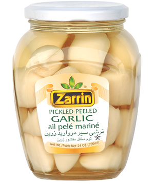 Zarrin Pickled Peeled Garlic In Glass Jar