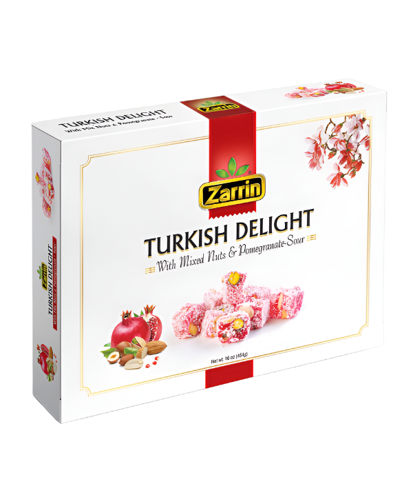 Zarrin Turkish Delight With Pistachio, Pomegranate & Coconut