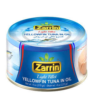 Zarrin Yellow Fish Tuna in oil, Tune Mahi, Ton E Mahi